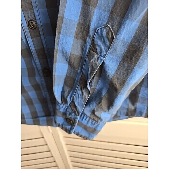 American Eagle Outfitters Mens Long Sleeve Button Up Shirt Blue Plaid Size S/P - Picture 5 of 5